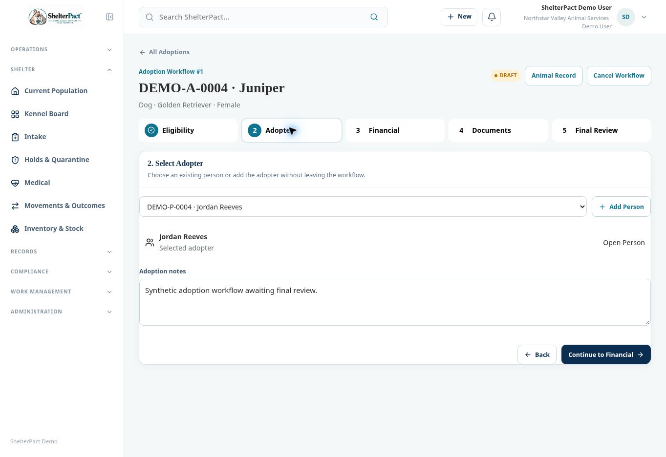Stage 2 links the adopter and workflow notes.