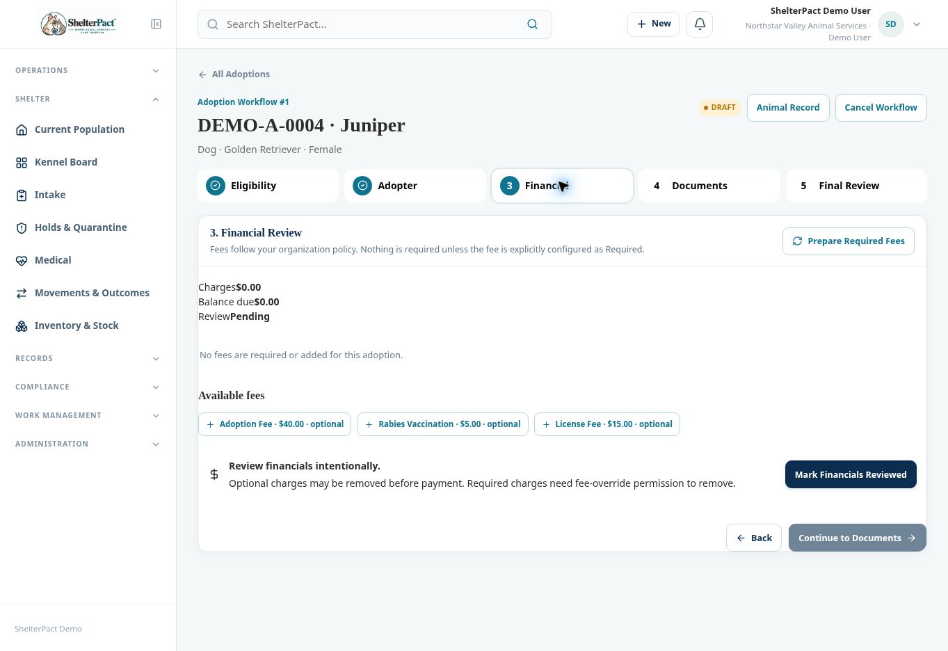 A workflow can have a zero balance and still require financial review.